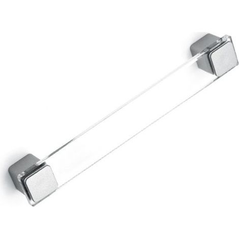 Maniglia Geo Per Mobili trasparente con inserti cromati lucidi 183 x 25 mm