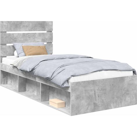 Maison Exclusive - Struttura del letto Grigio Concretè 75 x 190 cm Pino massello (1/5)