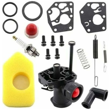 Briggs & Stratton 499809 498809A 494406 Kit carburateur pour tondeuse à gazon et filtre à air 698369 691859 Ressort de régulateur 692211 Diaphragme 795083 495770 (1/5)