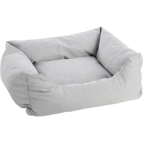 Panier pour Chien Geneve Rectangle Gris - 80x67x22cm - Housse Amovible avec Fermeture éclair - Fond Anti-dérapant (1/4)
