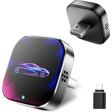 2-in-1 CarPlay & Android Auto Wireless-Adapter 2025, Android Auto WiFi-Adapter 2,4 + 5,0 GHz, Plug & Play, stabile Bluetooth 5.0-Verbindung, USB-C/A, kompatibel mit iOS 10+ und Android 11+ Smartphones