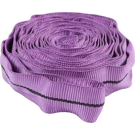 Sangle de levage polyester violet 1T (2204lb) 3M (9.84ft) avec boucle double paupière, corde flexible pour grue industrielle, élingue de remorquage robuste (1/5)