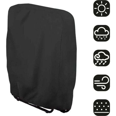 Funda para silla foldable, funda protectora para tumbona, garden furniture, waterproof, resistant to UV rays, protection against damage, 71 x 110 cm (black) (1/4)