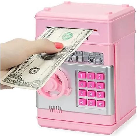 Tirelire électronique automatique pour pièces de monnaie, mini coffre-fort, boîte d'économie d'argent, compteur de mot de (1/4)