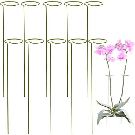 10-teiliges Pflanzenstützset, Stützen für Kletterpflanzen und Blumen, grüne Pflanzenstäbe, helfen Sie Ihren Blumen beim Wachsen, Stäbe für Tomaten, Orchideen, Amaryllis, Pfingstrosen, Paprika und mehr