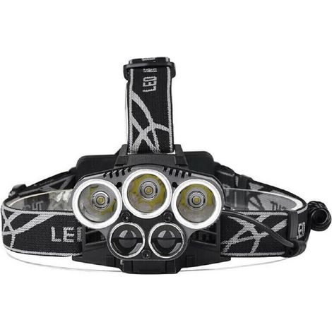 TrAdE Shop Traesio - Torcia Frontale 5 Led Ricaricabile 6 Modalità Di Illuminazione Escursioni Pesca - (1/3)