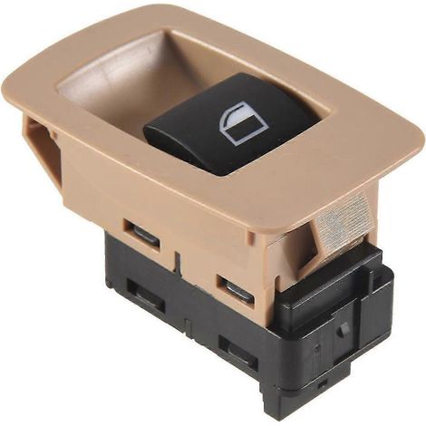 Botón/interruptor de elevación de la ventana delantera/trasera del lado del pasajero, color beige, para BMW E90, E91, 323I, 325I, 328I (número de pieza 6131)