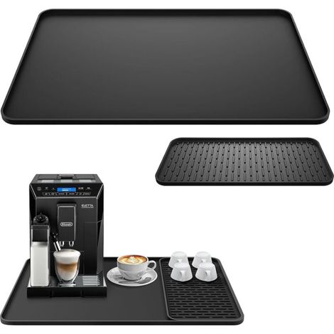 Tapis en silicone résistant à la chaleur et antidérapant 2-en-1 pour machine à café et égouttoir – 40 × 60 cm (idéal pour cafetières) + 19 × 40 cm (parfait pour l’évier) (1/5)