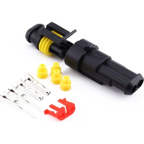 Connecteur Électrique Étanche 2 Broches Pour Moto Scoiture Voiture Camion Quad Faisceau De Câbles (1/4)