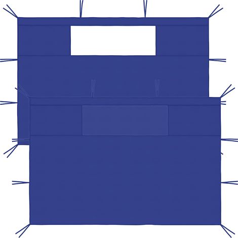 Lot de 2 Parois latérales de belvédère avec fenêtres 2 pcs - Accessoire pour tente et tonnelle Bleu BV658360 - BonneVie (1/4)