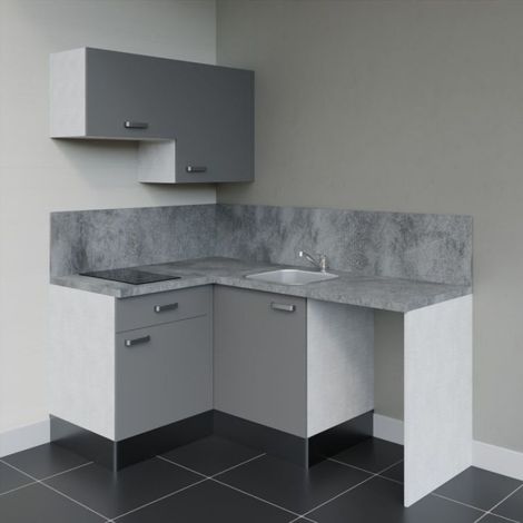 Kitchenette d'angle KA02L-PT avec plan de travail et évier (1/5)