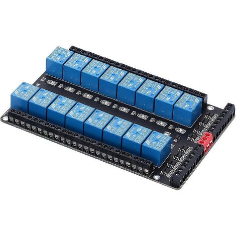 Module de relais 16 canaux DC24V, double sens avec isolation anti-interférence, protection anti-inversion, carte de contrôle de puissance fiable pour automatisation industrielle. (1/4)