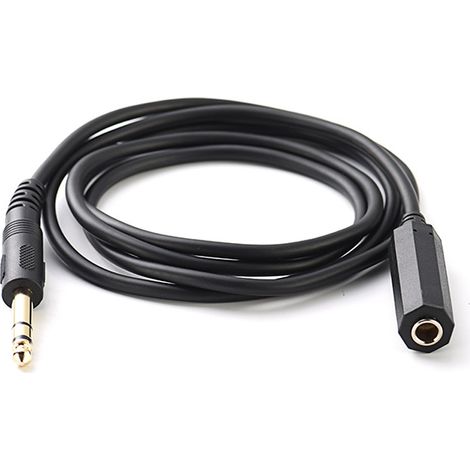 Câble d'extension stéréo mâle-femelle en cuivre étamé de 6,35 mm pour microphones, haut-parleurs et guitares câble audio double canal de 6,5 mm. (1/5)