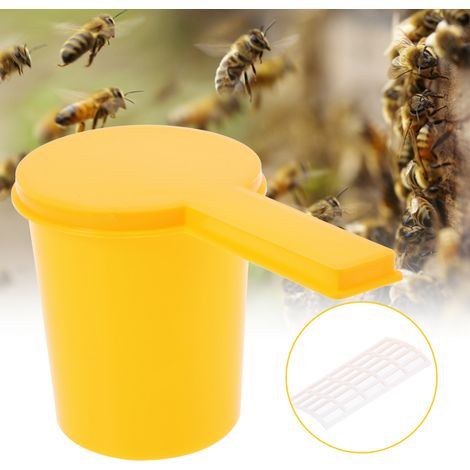 Ensemble de 2 pièces pour l'apiculture : abreuvoir à miel, biberon et bol. (1/5)