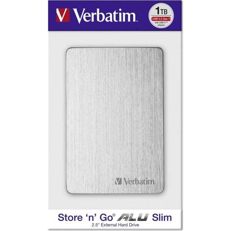 Verbatim Store 'n' Go 1TB Silver USB 3.2 Slim Portable Hard (1/4)