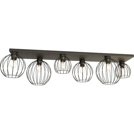 Plafoniera industriale NEST nera 6 luci E27 Emibig (1/5)