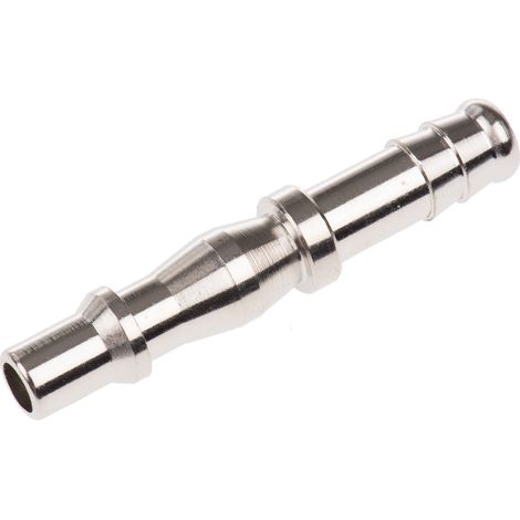 Raccord rapide pneumatique RS PRO, Tuyau cannelé vers Mâle 8mm PLC 60, Rectus 19 en Laiton ( Prix pour Paquet de 5 ) (1/2)