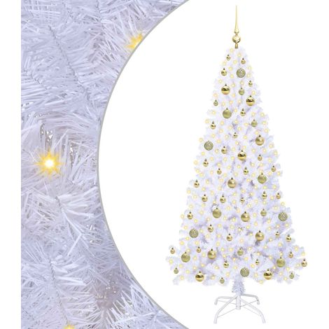 Sapin de Noël artificiel avec 300 LED Blanc 180 cm PVC et Acier CFW814206 (1/5)