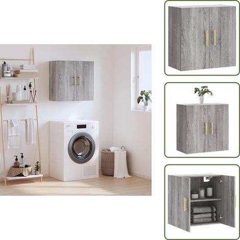 Armoire murale sonoma gris 60x31x60 cm bois d'ingénierie - Meuble Mural - Armoire Murale - Rangement Mural - Étagère Murale - Meuble Design (1/5)