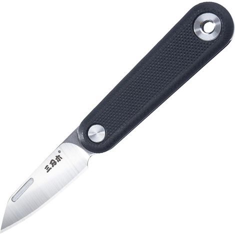 Taschenmesser 1.5" Klappmesser mit 12C27 Stahlklinge und G10 Griff (Schwarz/Weiß)