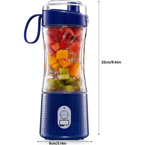 Ortviai Mixeur Portable pour Smoothies et Jus – Batterie Rechargeable 4000 mAh, 380 ml, 6 Lames en Acier Inoxydable (1/4)