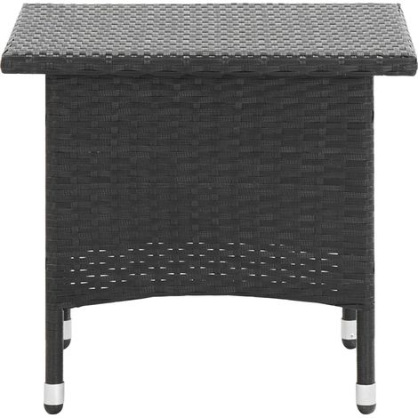 Table de jardin Table à thé Noir 50x50x47 cm Résine tressée (1/5)