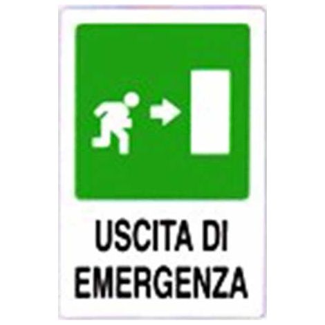Cartello uscita di emergenza a destra cm 20X30 (1/2)