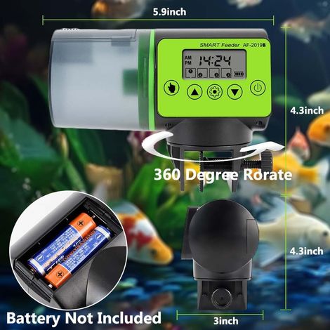 Distributore automatico di mangime per pesci, grande capacità 200 ml, con timer, per acquari, piccole tartarughe, betta, koi - ALTRO (1/4)