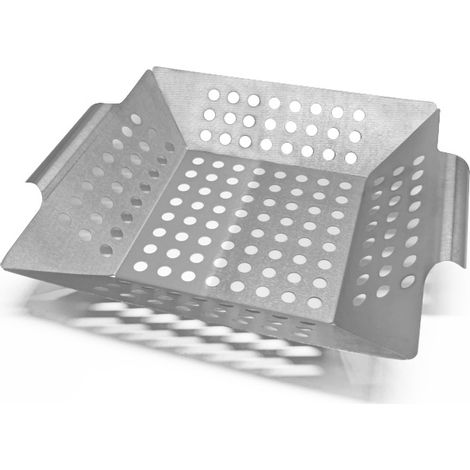Bol à Barbecue 100% Acier Inoxydable – pour Les légumes grillés, Convient à Tous Les Types de Barbecue, 31 x 26x 6 cm (1/5)