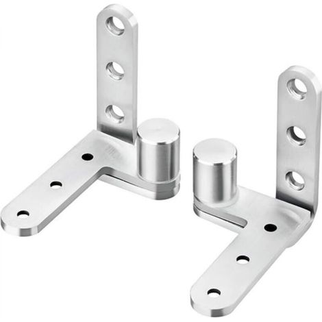 Charnière de porte pivotante en acier inoxydable, charnières pivotantes à axe central de porte cachée, 2 charnières à pivot central, 80 x 80 mm (argent) (1/5)
