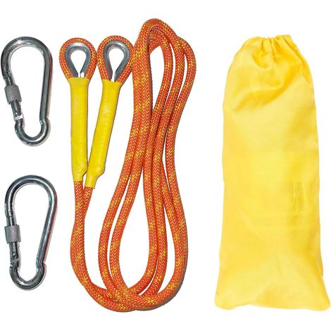 2m Static Climbing Rope 8mm Rope Accessory Equipment Escape Rope with 2 Carabiners for Ice Climbing Equipment Fire Rescue (1/5)