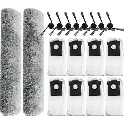 18 pièces de rechange pour balai balai à chenilles Dreame Mova Z5 / Z5 Pro / Z50 Ultra : brosse latérale et sac à poussière. (1/5)