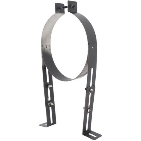 QORVA- Support de support de tuyau de cheminée en acier inoxydable, pince de revêtement de conduit réglable, accessoire de fixation de cheminée