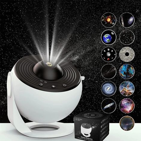 Planetarium-Sternenprojektor, Galaxienprojektor, realistisches Sternenhimmel-Nachtlicht mit 13 Filmscheiben, Sonnensystem-Sternbildern und Mond für Kinderzimmer und Wohnzimmer (1/5)
