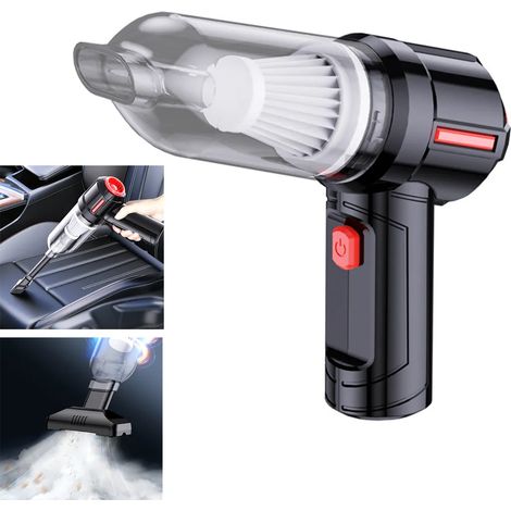 Kabelloser Handstaubsauger, kabelloser Autostaubsauger mit 9 kPa, ausgestattet mit einem 4000 mAh Akku, schwarz. (1/5)