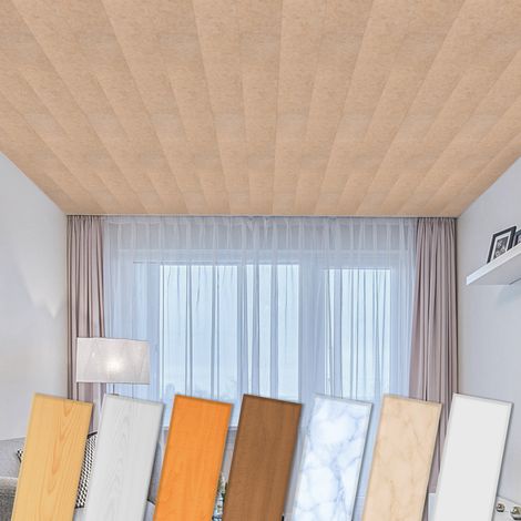 Deckenpaneele aus XPS Styropor - Deckenverkleidung leicht und stabil - viele Muster & Farben: P-11 Wurzelholz, 2 Quadratmeter