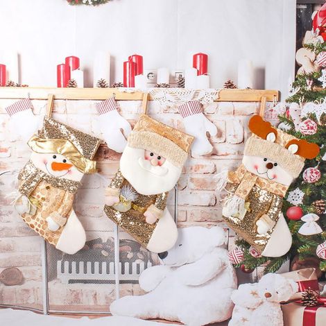 bas de bonhommes de neige Bas de vacances Style bonhomme de neige, bas suspendu festif spacieux pour luminaire decoration (1/5)