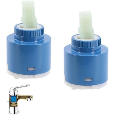 Cartouche en Céramique 35MM, 2 Pièces Cartouche Céramique, 35MM Cartouche Robinet, Cartouche de Rechange en Céramique pour Mélangeur, Adapté Au Robinet De Cuisine Et Au Robinet De Lavabo (1/5)