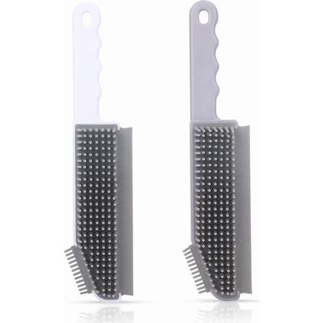 Confezione da 2 spazzole per fughe di finestre, strumento di pulizia multifunzionale per fughe di finestre, lavelli da cucina, telai di finestre, spazzola per fughe, per bagno, cucina, terrazzo e pavi