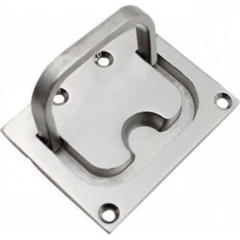 BEBUSINGOTO Manija de piso cuadrada de acero inoxidable 316 con acabado pulido a espejo, manija cuadrada, manija para cubierta de cubierta, manija para cubierta de cabina (color: plateado) (1 pieza) (1/5)