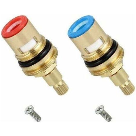 2-piece ceramic tap head – G 1/2 BSP thread – 53 mm length – Compatible with hot/cold water taps (1/5)