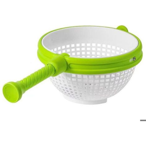 Rotateur À Salade - Essoreuse À Légumes 2 En 1 Avec Panier D'égouttage - Plastique Vert - 39,5 X 21,5 X 11,5 Cm - 1 Pièce (1/5)