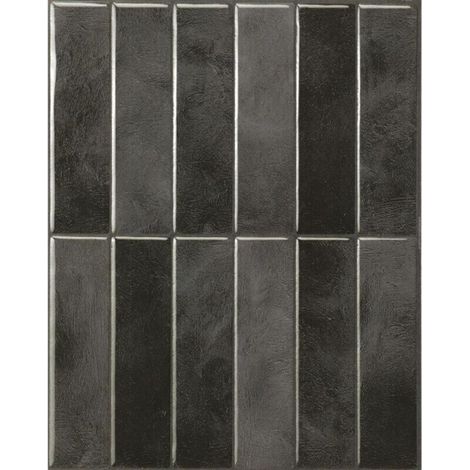 Set of 5 wall stickers for backsplash, wall stickers for kitchen and bathroom tiles, black (1/5)
