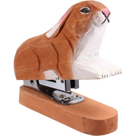 Agrafeuse portable en bois, motif animaux, style aléatoire (1/5)
