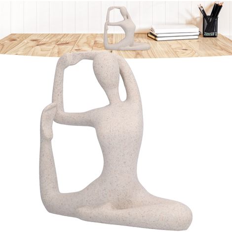 Estatua de yoga hecha de resina de arenisca nórdica – Colección de figuras decorativas de yoga – Regalo y decoración para el hogar/oficina BL562 (1/5)