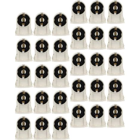 30pièces Lamp Holder Brackets For Fluorescent Tubes Compatible With LED Tube Light Sockets Heat-resistant Abs For Indoor Lighting Replacement Couleur Aléatoire (1/4)