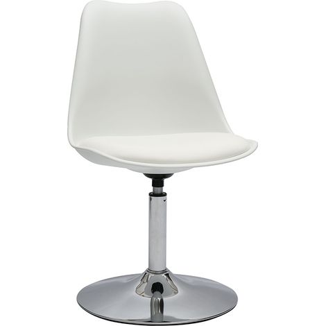 Sedia design girevole bianca e metallo cromato STEEVY V2