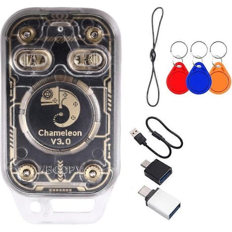 Chameleon V3.0 RFID-Chip-Lesegerät + 3XUID Smart-Key-Fob-Emulator, 125K 13,56M IC-Tag-Kopierer, NFC-Lesegerät/Schreiber (1/5)