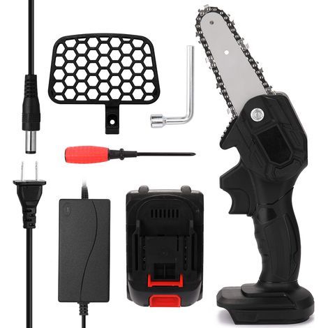 Tijeras de podar de 21 V con 1 batería, podadora paisajística de 10 cm para árboles frutales, color negro. (1/5)
