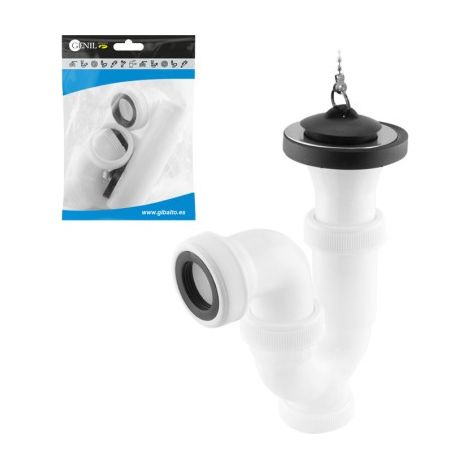 Siphon Courbé Extensible S/Horizontal + Réducteur + Vanne Lavabo-Bidet, GENIL. (1/5)